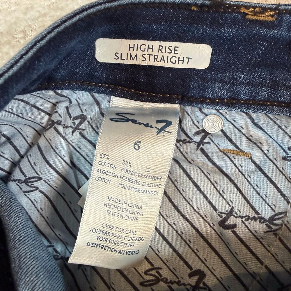 Seven7 high rise slim straight womens jeans size 6 dark wash - Picture 12 of 12